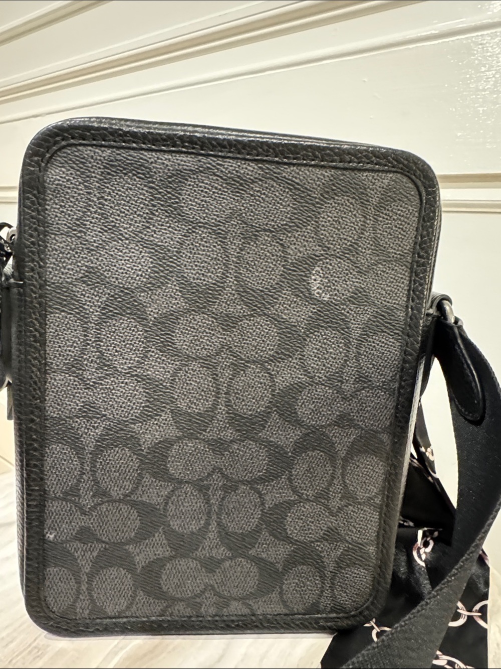 Coach Bag Sullivan Black Charcoal Signature Logo Crossbody Messenger Bag - Picture 8 of 17